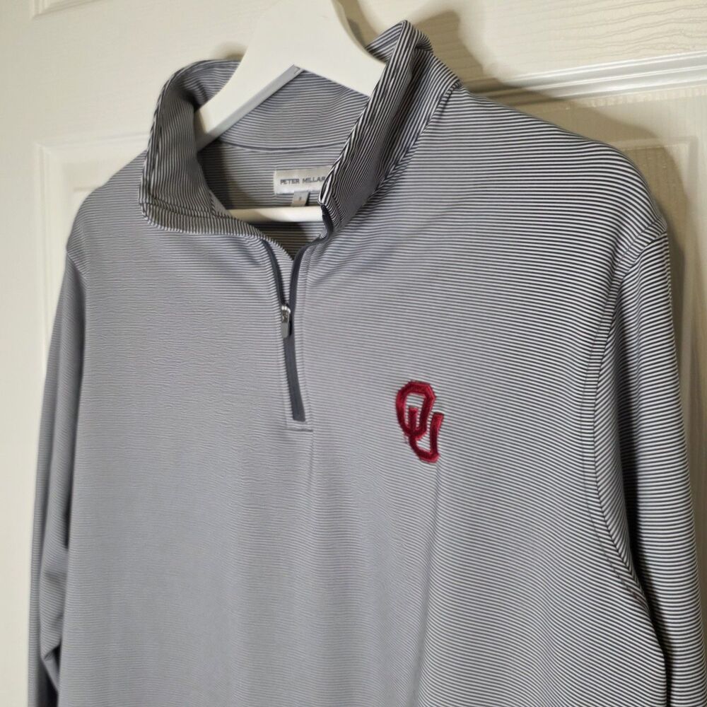 Peter Millar 1/4 Zip Long Sleeve OU Okalhoma Sooners Pullover Men's Small